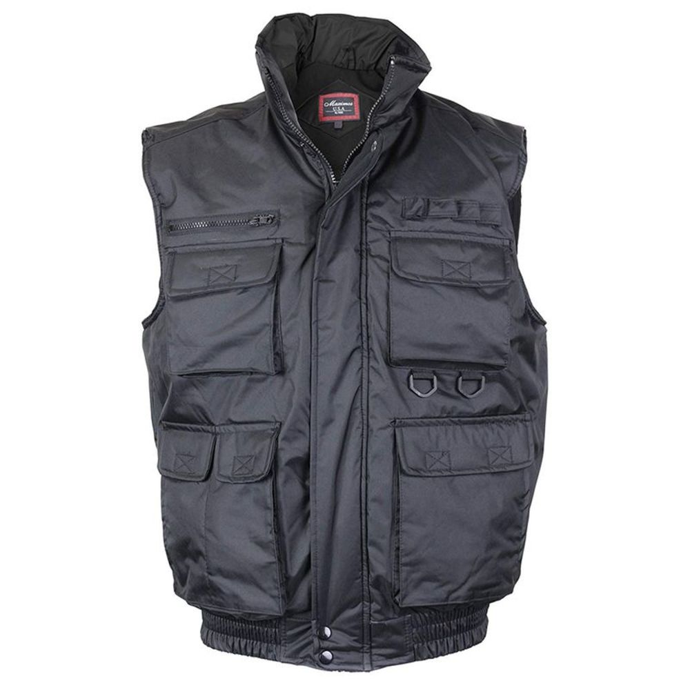 Maximos Men's FV-126 Multi Pocket Tactical Military Fishing Vest Black